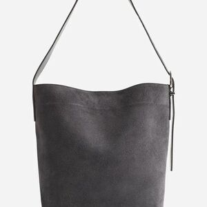 NWT Madewell Sleek Gray Suede Shoulder Bucket Tote Bag